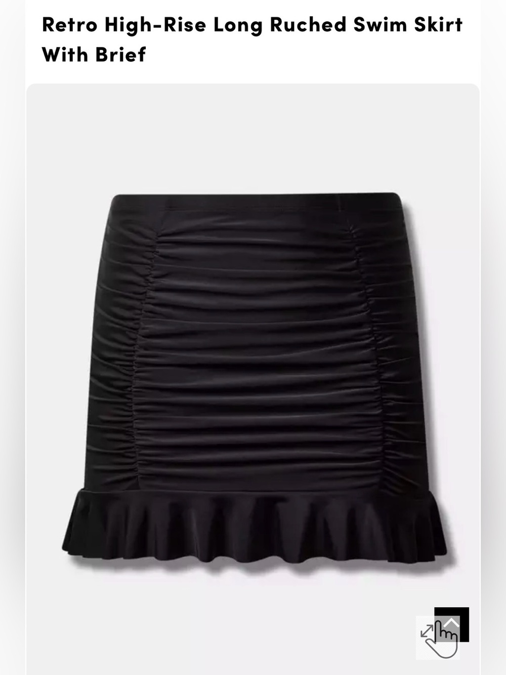 Torrid Retro High Rise Long Ruched Swim skirt